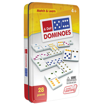 Junior Learning Six Dot Dominoes Educational Action Games, Multi