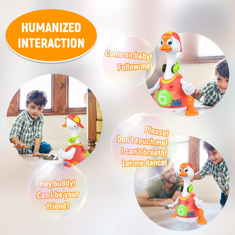 Woby Baby Musical Toy Dancing Singing Talking Walking Hip Hop Swing Goose Cool Educational Toy Gift For 1 2 3 Year Toddlers Kids