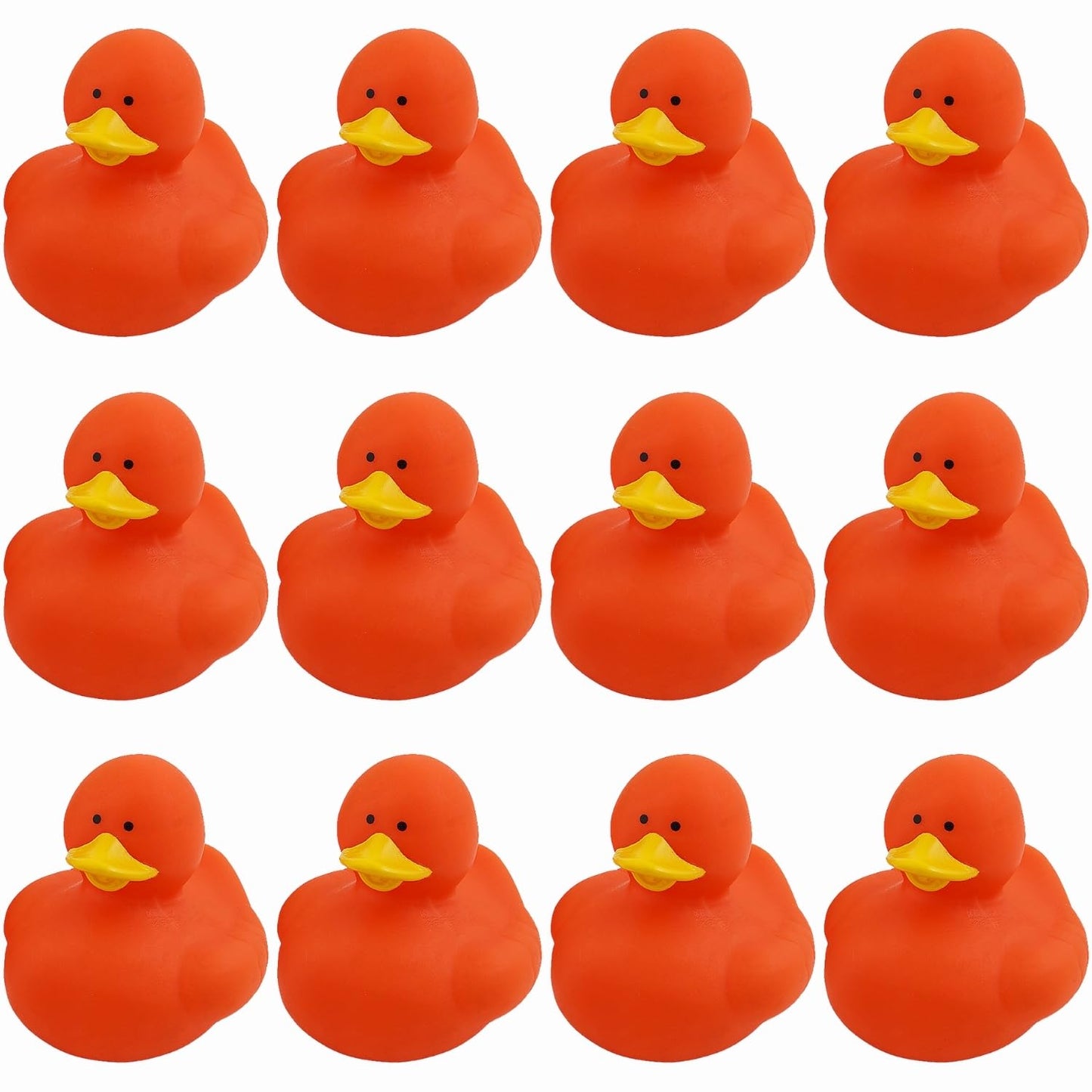 Fun Express Rubber 2 Solid Color Duckies - 12 Ducks (Orange)