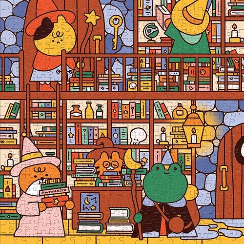 Mudpuppy'S The Wizard'S Library 500 Piece Family Puzzle, Colorful And Bold Illustrations, Provides Hours Of Puzzling Fun, Perfec