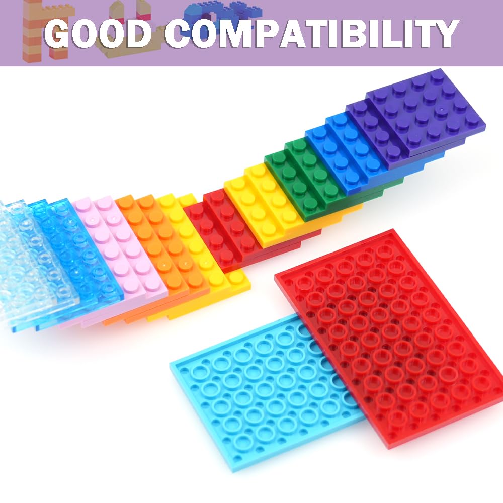 MALEKO 120 Pieces Classic Base Plates Bricks Parts, Flat Board Small Baseplates Mat Multipacks, Bulk Building Blocks