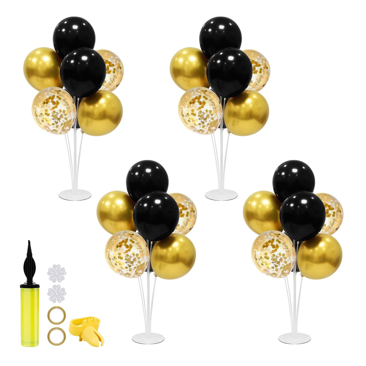 Zjdhpty Black And Gold Balloon Stand Centerpiece Table Decorations Black And Gold Party Decorations For Birthday Wedding Retirem