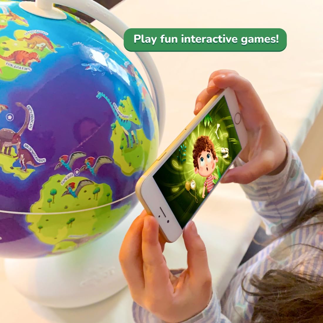Playshifu Interactive Dinosaur Toys - Orboot Dinos (Globe + App) 50 Dinosaurs, 500+ Facts | Educational Dinosaur Toys For Kids 5-7 | 4 5 6 7 8 Year Old Birthday Gifts (Works With Tabs/Mobiles)
