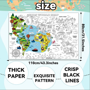 Naozinebi Us Map Coloring Poster For Kids Giant Coloring Poster Large Us States Map Coloring Tablecloth Jumbo Coloring Books For
