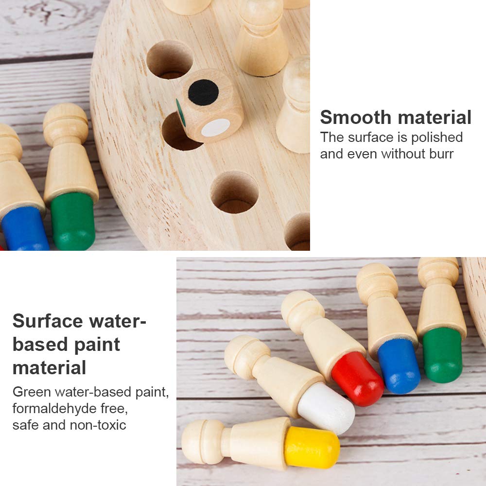 Wooden Memory Match Stick Chess Game, Color Memory Chess, Funny Block Board Game, Parent-Child Interaction Toy, Educational Inte