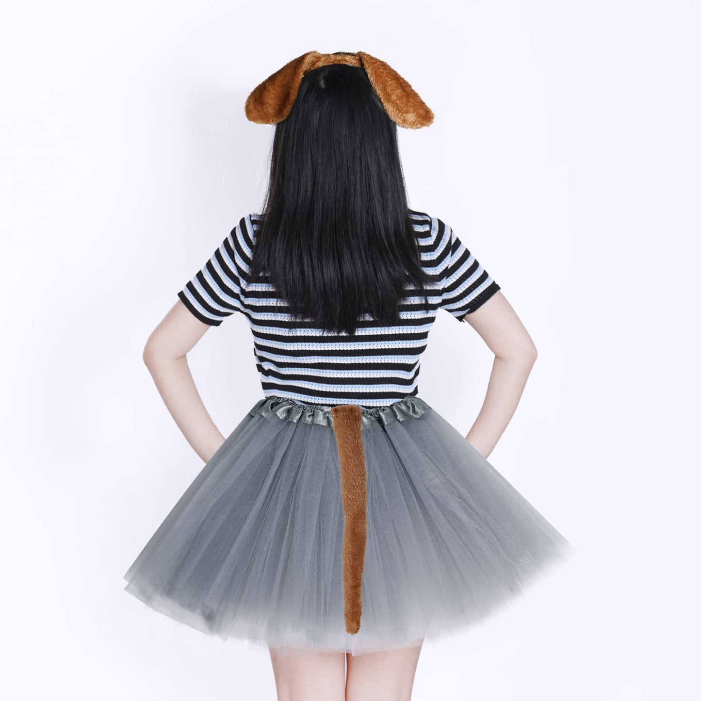 Jmkcoz 6 Pieces Puppy Dog Ears Headband Bowtie Tail For Easter Party Halloween Party Christmas Costume
