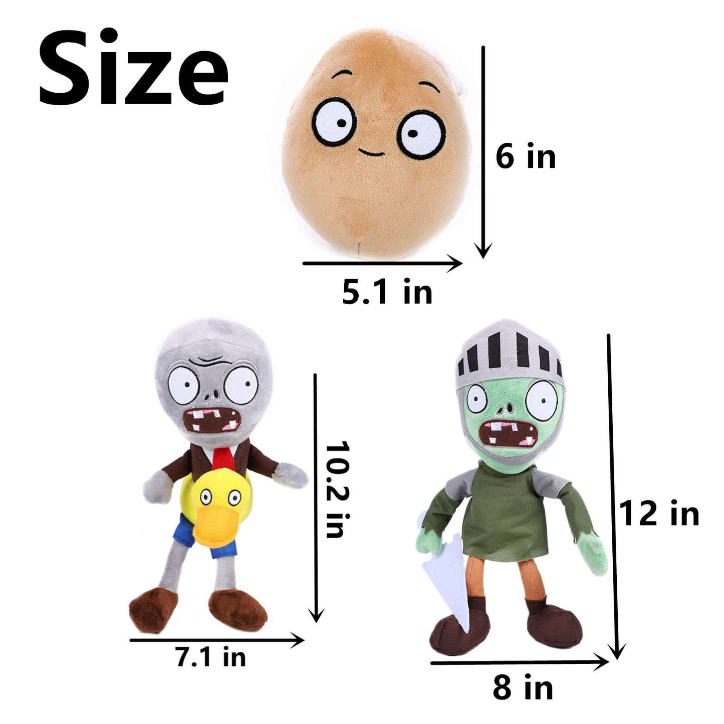 Jhesao 10 Pcs Plants And Zombies Plush Zombies Plants Sets Toy, 1 2 Stuffed Soft Doll Pvz Plush Figure Doll New