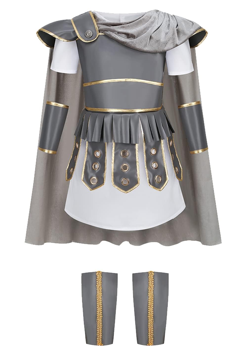 LMYOVE Kids Warrior Costume, Halloween Boys Roman Soldier Gladiator Viking Medieval Historical Role Playing Party 4-14Y (10-11Y,