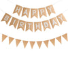 Zwiebeco Brown Birthday Party Decoration Supplies-Brown Kraft Happy Birthday Sign Banner Triangle Flag Bunting Banner Pennant Ga