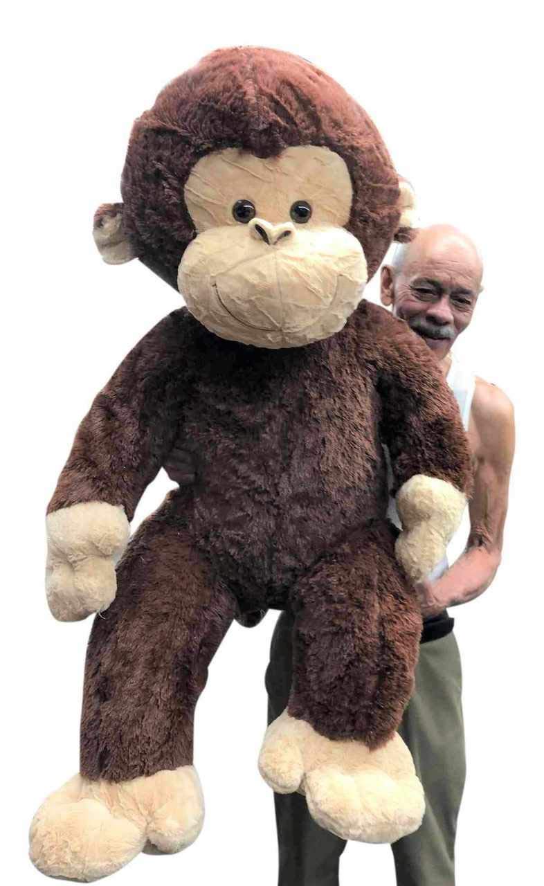 Big Plush Giant Stuffed Monkey - Large 4-Foot Extra-Soft Jumbo Plush Animal - 48 Inches / 122 Centimeters - Huge-Sized Gigantic Animals - Oversized Monkeys - Hug This Full-Size Pet Ape