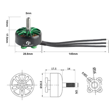 Flash Hobby Arthur 2306.5 Brushless Motor 1400Kv 2~6S Ultralight Build Drone Motor For Rc Drone Fpv Quadcopter Rc Airplane Fixed