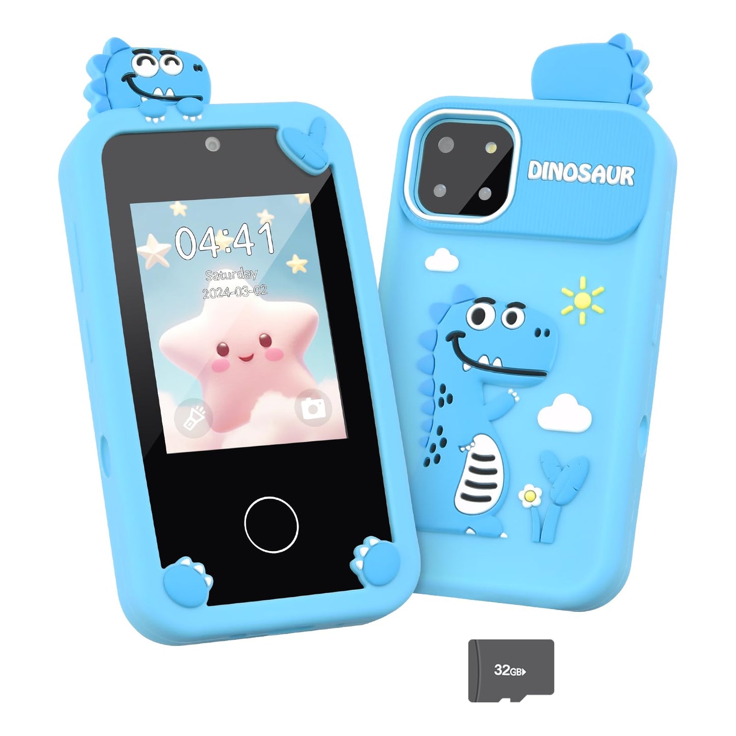 Mafiti Kids Smart Phone Toy for Girls,Kids Phone with 2.8'' Touchscreen,Toddler Learning Play Toy Phone with Dual Lens,1000mAh B