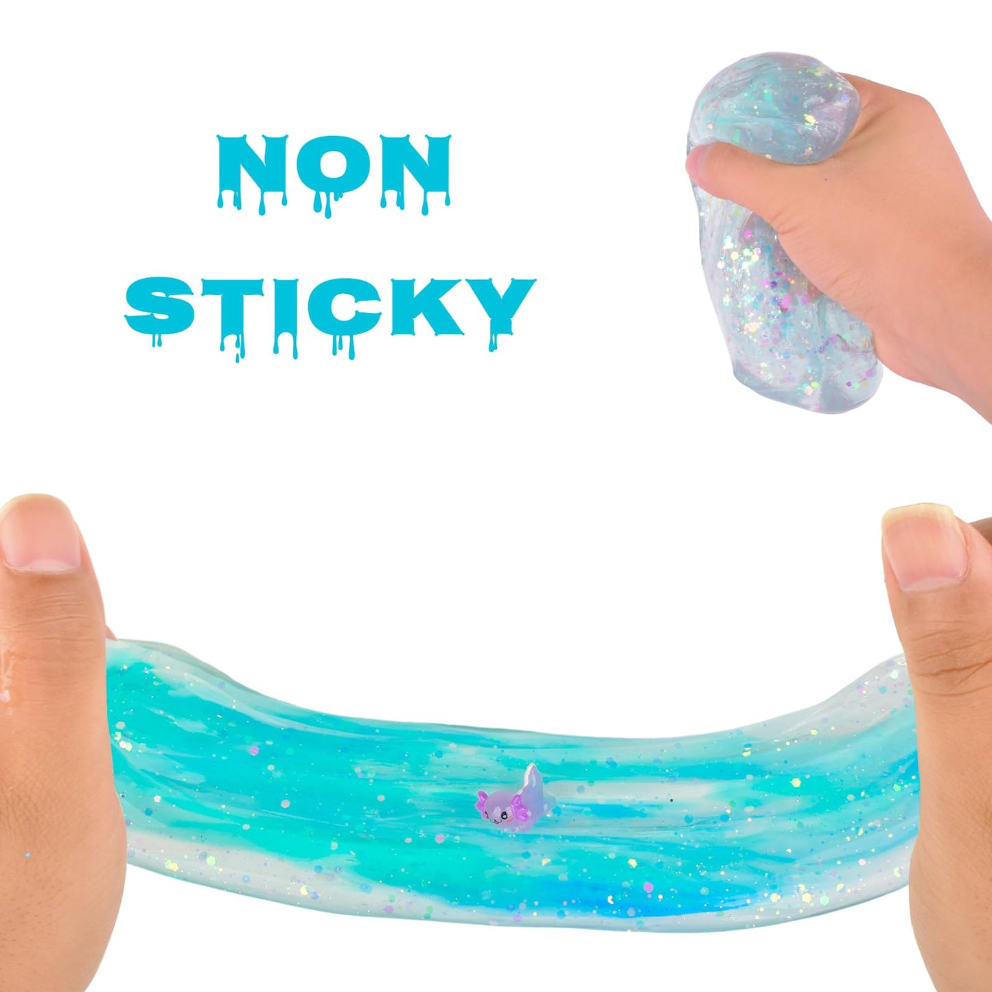 Axolotl Clear Slime, Non Sticky,Stress Relief,Scented And Stretchy Clay Sludge Toy,Birthday Gifts For Kids 4-12,Diy Slime Party