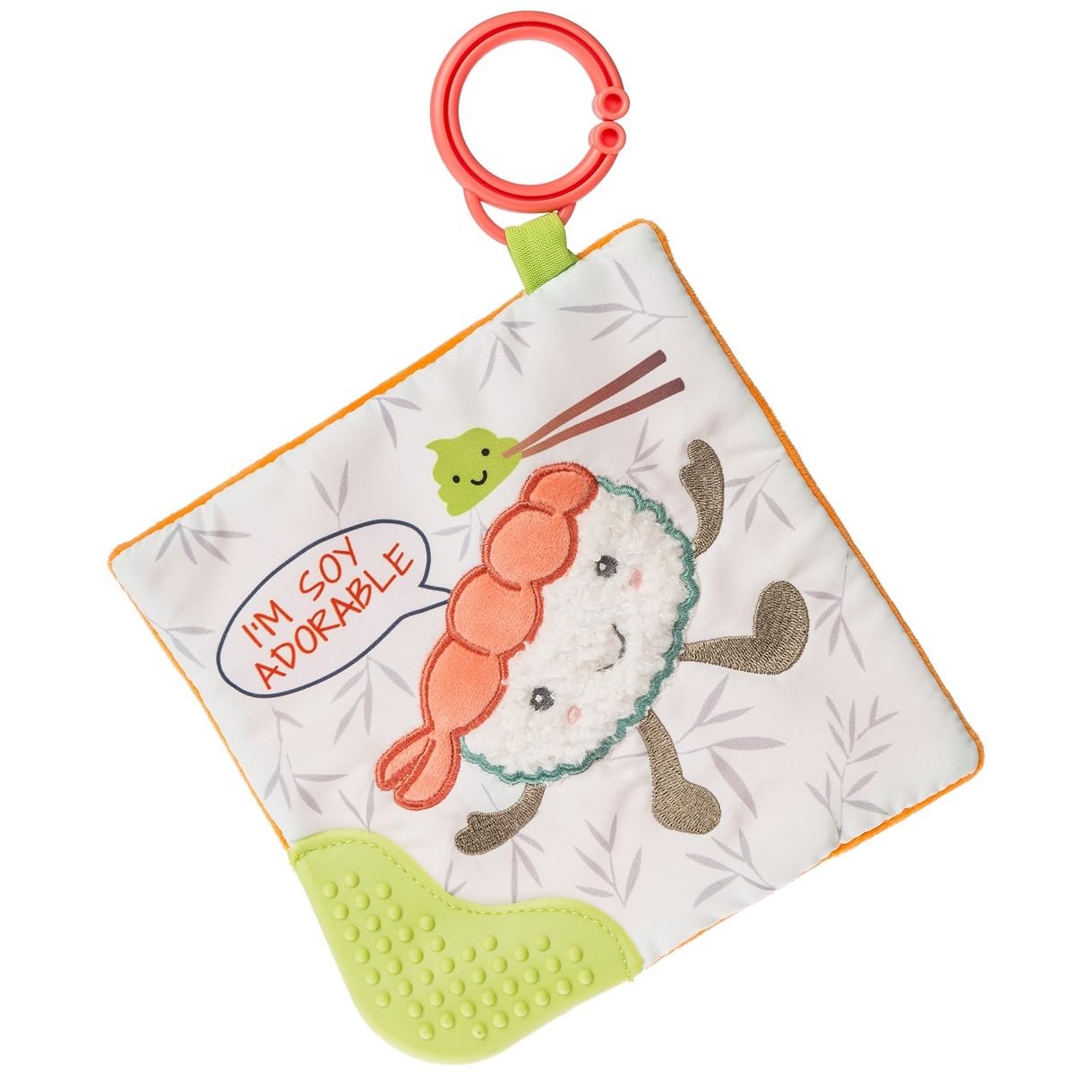 Sweet Soothie Crinkle Teether Toy With Baby Paper And Squeaker, 6 X 6-Inches, Sushi