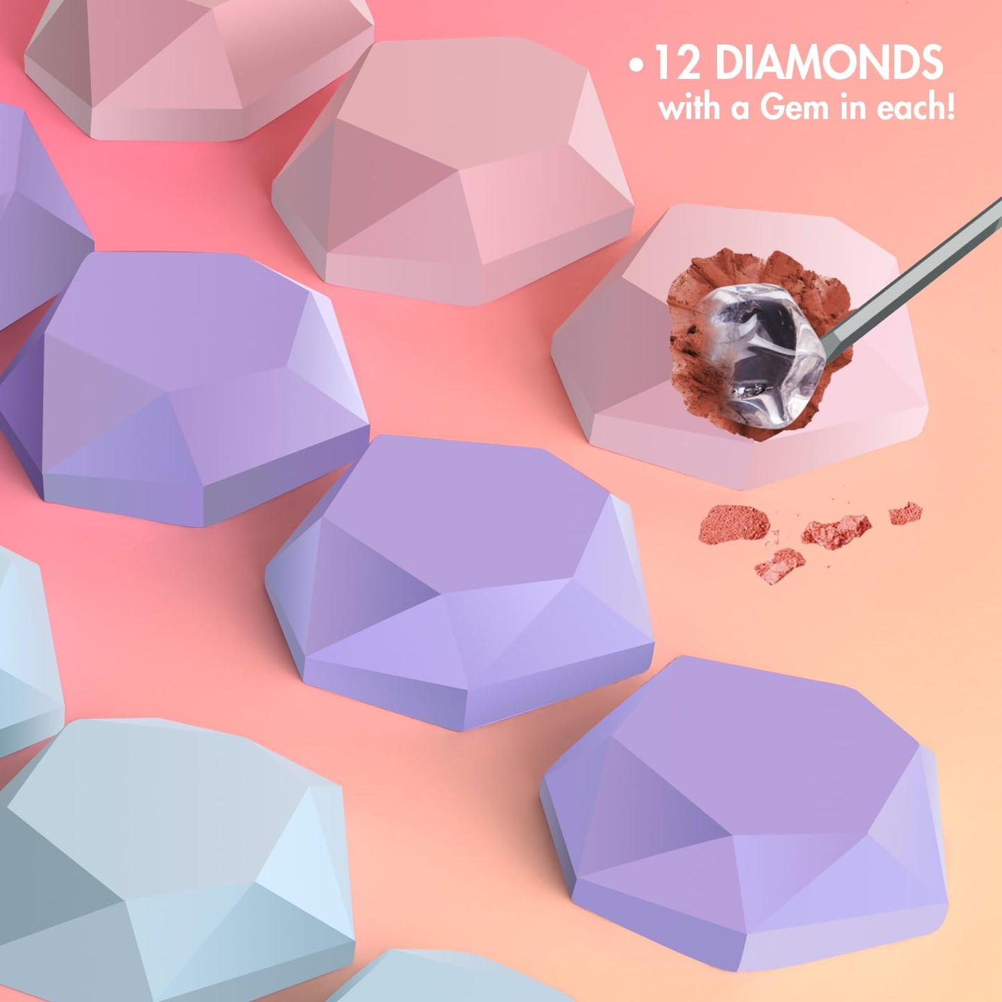 Gamerside Gemstone Dig Kit, Dig Up 12 Real Rocks And Minerals, Gem Digging Kit For Kids, Toy Geology Archaeology Excavation Kits