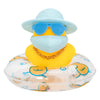 Wonuu Car Duck Rubber Duck Car Ornaments Duck Car Dashboard Decorations With Cute Headband Swim Ring Necklace Sunglasses, A-Blue Hat-Blue Glasses