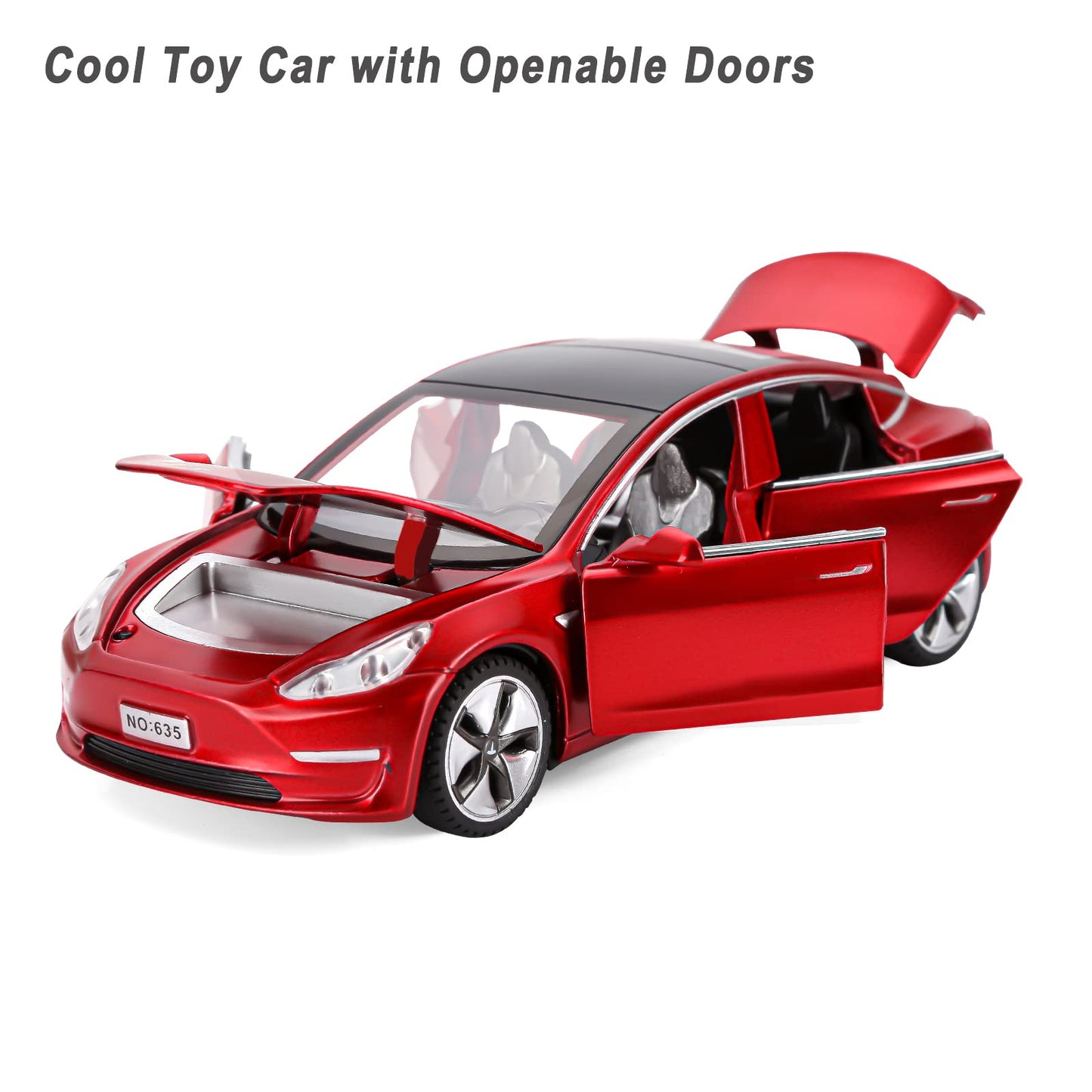 Toy Car Model 3 Diecast Metal Model Cars Pull Back car for Boys and Girls Age 3 - 12 Years Old (Red)