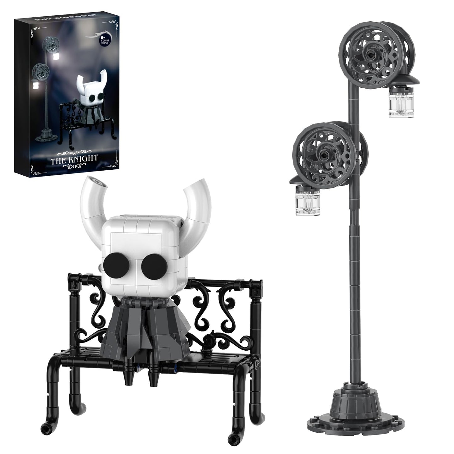 Knight Building Set, Popular Game Knight Action Figure Building Toy, Lighting Collectible Decoration Character Compatible With Lego, Gift For Halloween Boys And Girls(329 Pieces)