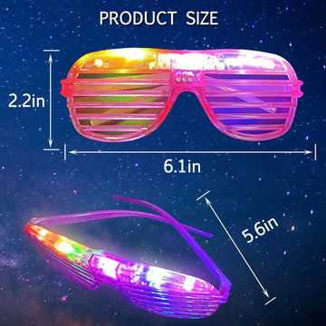 Batweet 60 Pcs Glow In The Dark Glasses, 6 Colors Led Glasses Bulk Party Supplies For Kids And Adults, Glow Neon Party Favors To
