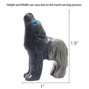 Nelson Creations, Llc 1.5 Inch Wolf Natural Soapstone Hand-Carved Animal Charm Totem Stone Carving Figurine