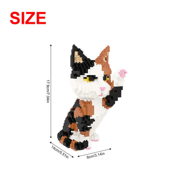 Larcele Cat Micro Building Blocks Animal Set, Diy Mini 3D Building Toy Bricks Kit,1137 Pieces Kljm-05 (Red Tabby)