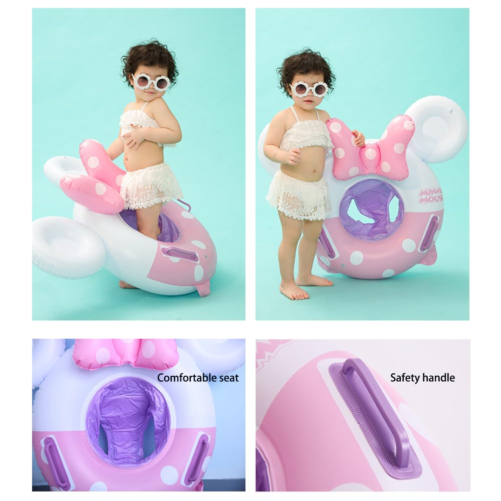 Baby Swimming Float Swim Ring Cute Floaties With Seat And Handle Pool Floats Toys Fun Water Raft Lounge Party Supplies For Infant Toddler Kids Children Age 1-4 Years