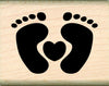 Stamps By Impression Baby Feet Rubber Stamps (Small Heart With Feet)