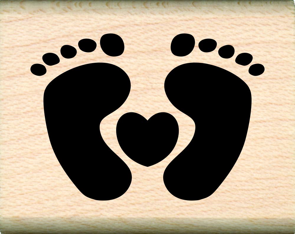 Stamps By Impression Baby Feet Rubber Stamps (Small Heart With Feet)