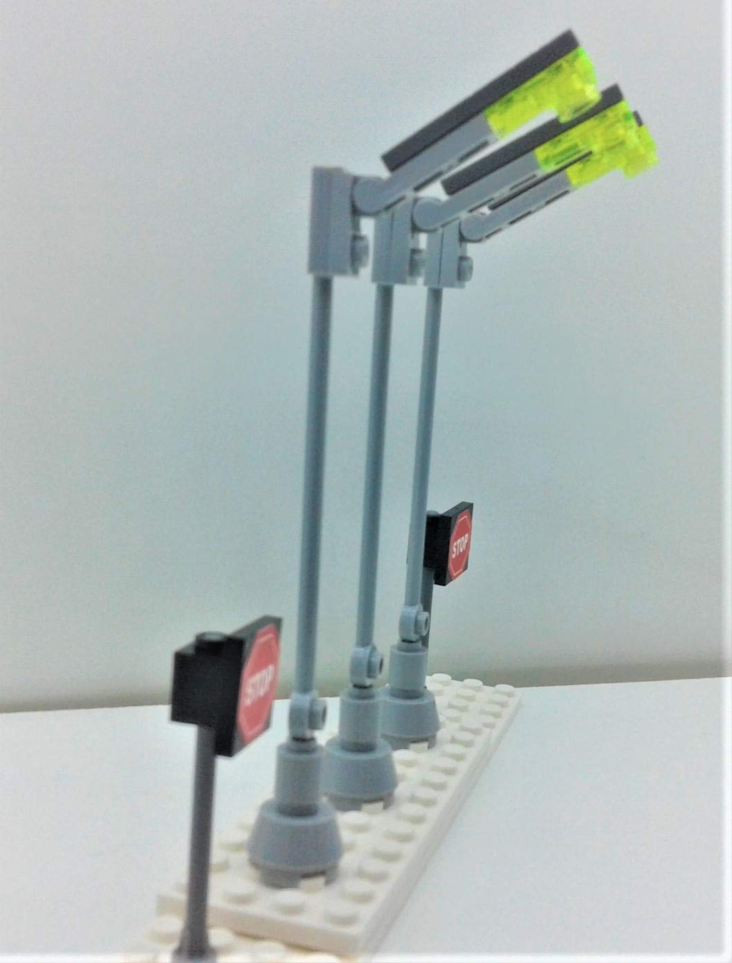 Building Toys Bricks Custom Moc City Town Village Custom 3 Street Lights 2 Stop Signs