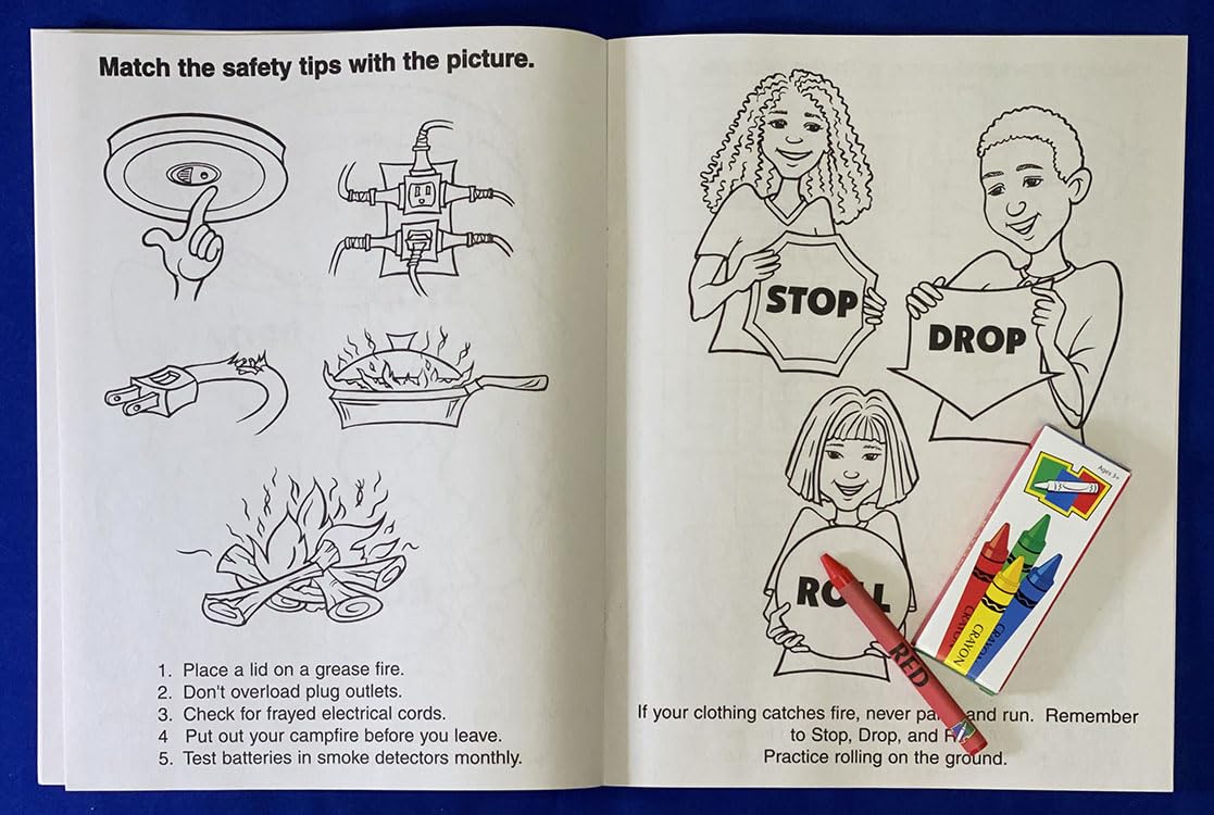 ZOCO - Fire Safety for Kids - Firefighter Coloring Books (25 Bulk Pack, with Crayons) - Fire Prevention Week Items - Birthday Pa