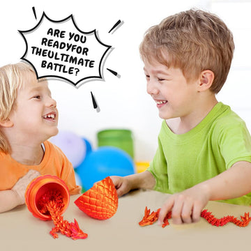 3D Printed Dragon Egg, Mystery Crystal Dragon Egg Fidget Toys Surprise, Easter Eggs Articulated Crystal Dragon Eggs With Dragon Inside (Laser Red)