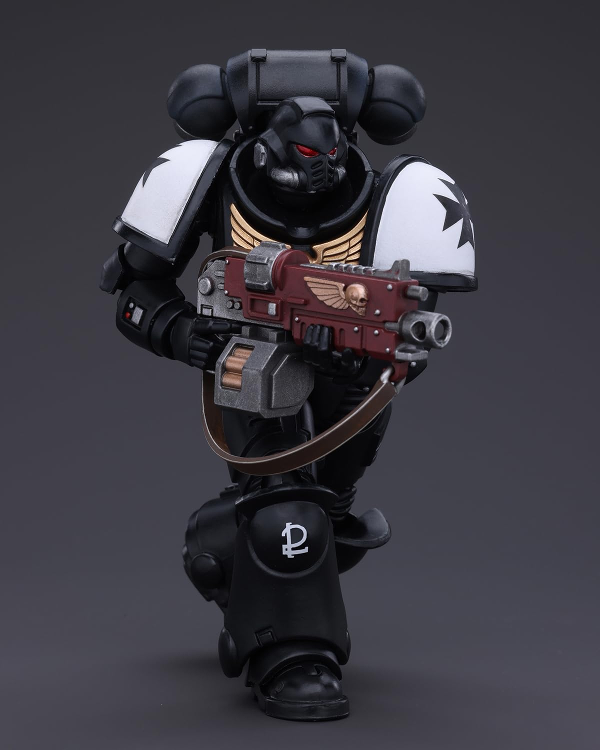 Joytoy Warhammer 40K Genuine License 1:18 Action Figure, Space Marines Black Templars Outriders Brother Valtus, 4.96 Inch Collec