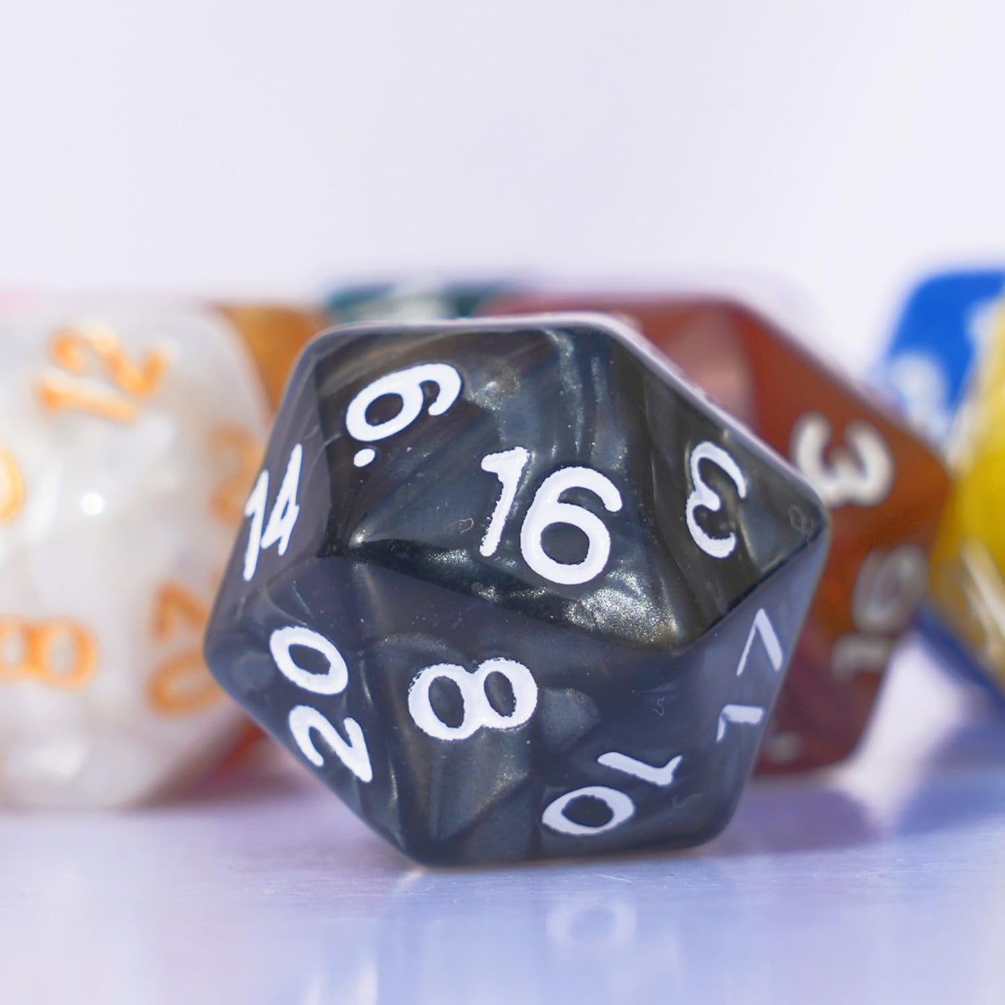 10Pc D20 Polyhedral Dice Set 22Mm For Dnd Rpg Mtg Table Games (Pearl Color Dice)
