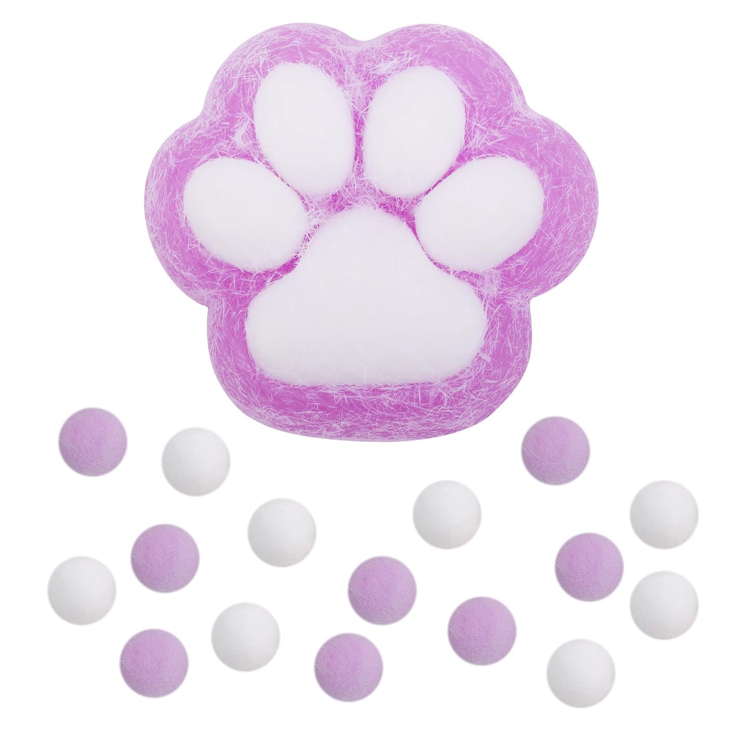 Peutier Cat Paw Squeeze Toys, Plastic Taba Soft Cat Paw With 10 Mini Balls Novelty Kawaii Jelly Kitty Paw Soft Relaxing Animals