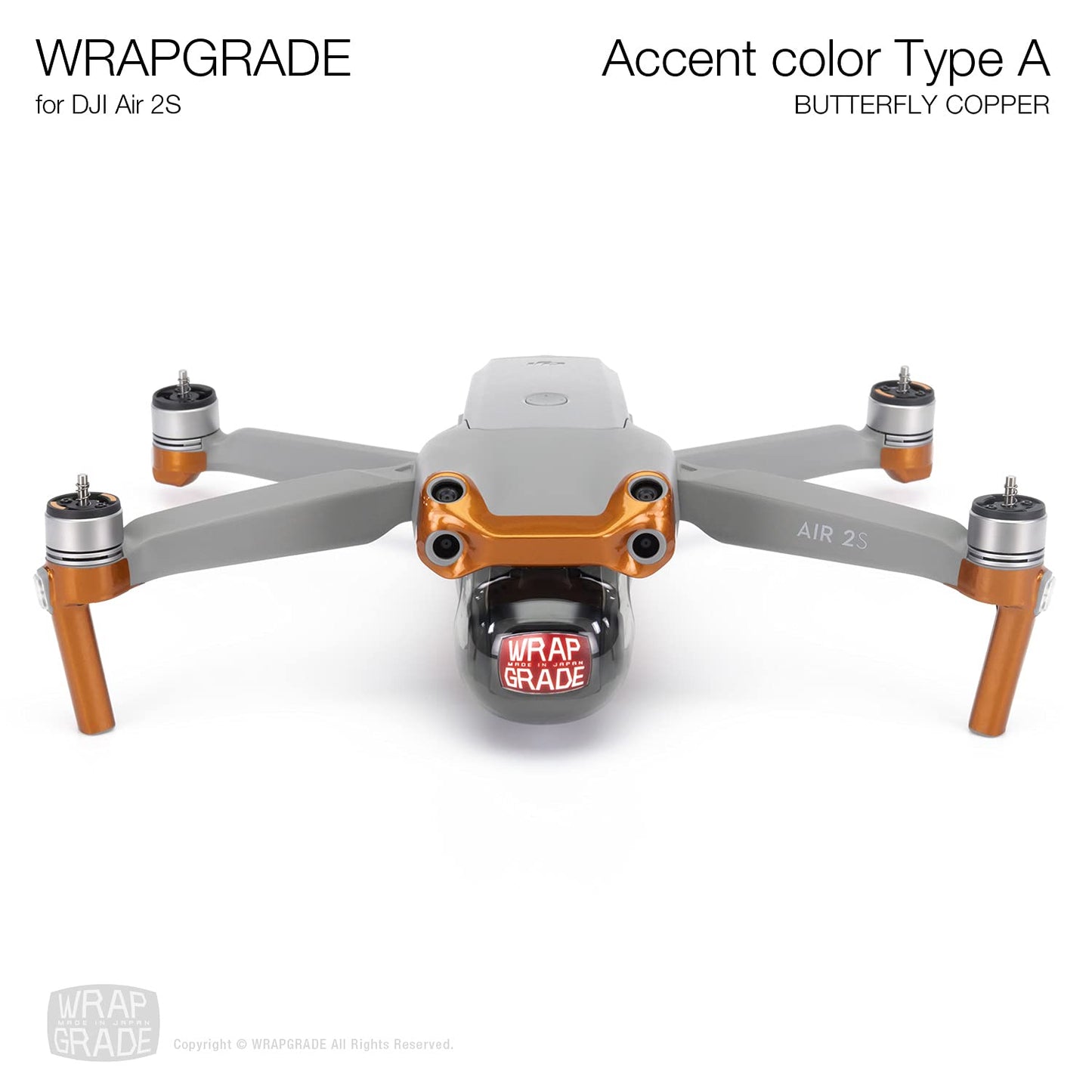 Wrapgrade Skin Compatible with DJI Air 2S | Accent Color A (Butterfly Copper)