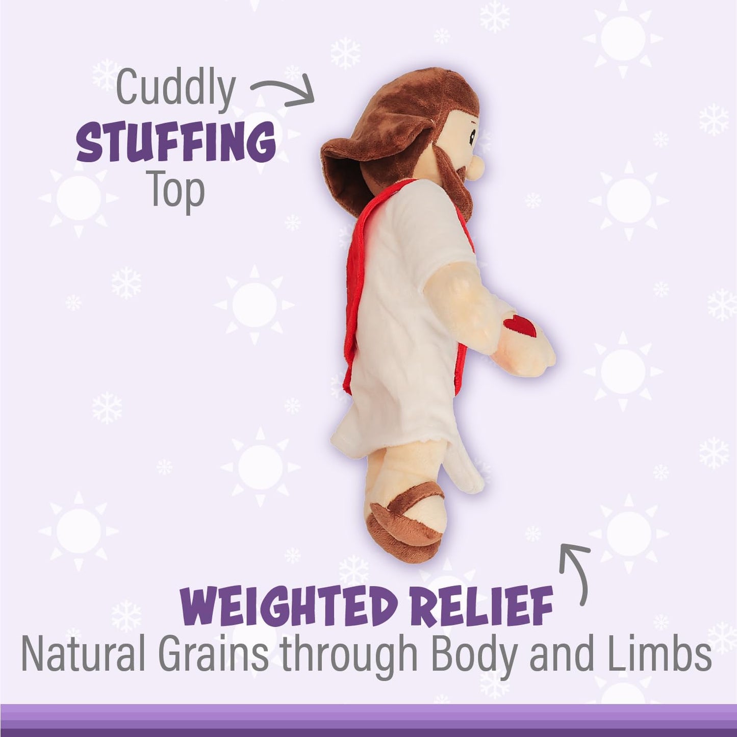 1I4 Group Warm Pals - Jesus - Cozy Lavender Scented Plush Toys - Stuffed Jesus Plush - Coolable Comfort Plushie - Christian Toys