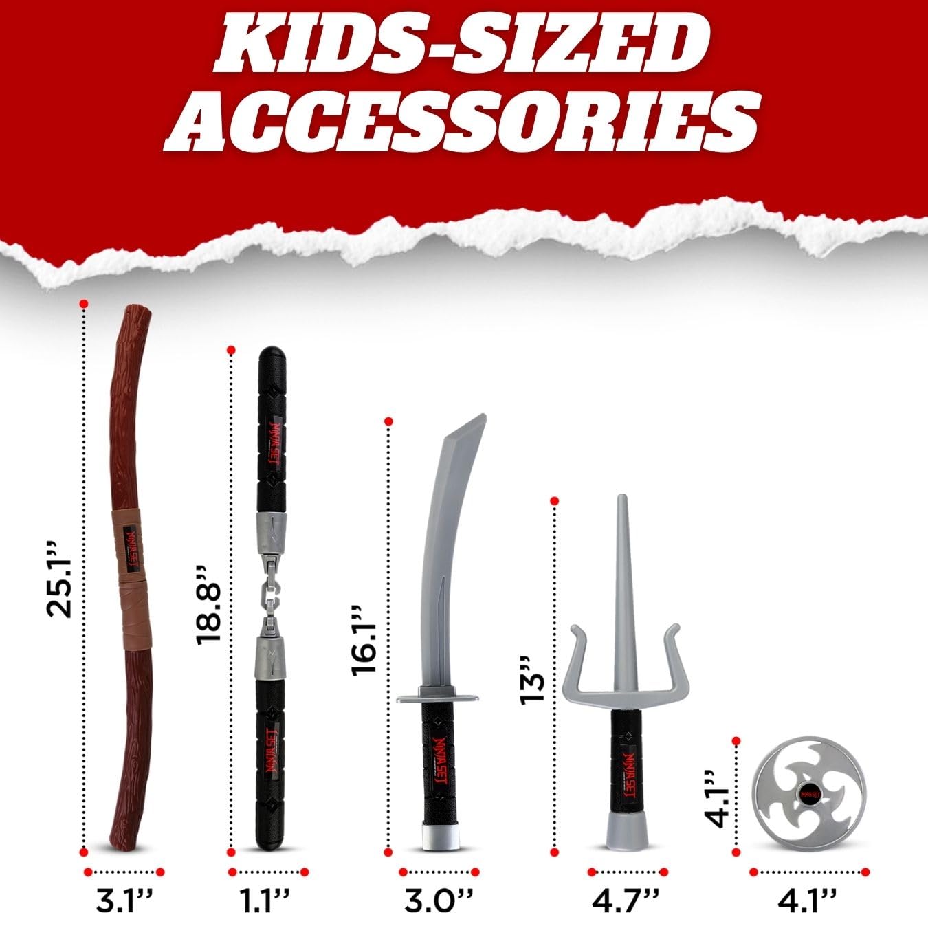 Liberty Imports Ninja Warrior Toy Role Playset - Kids Pretend Play Dress Up Costume Accessories Set for Children Pretend Play Battles (Set 1)