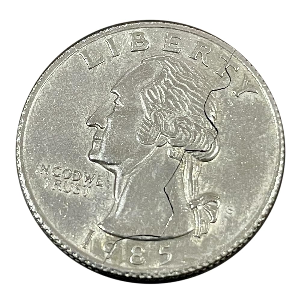 Brilliantmagic Magic Bites Coin Bite Out Dollar Folding Bite Coin Quarter With Replacement Rubber Band - Close Up Coin Magic Tri