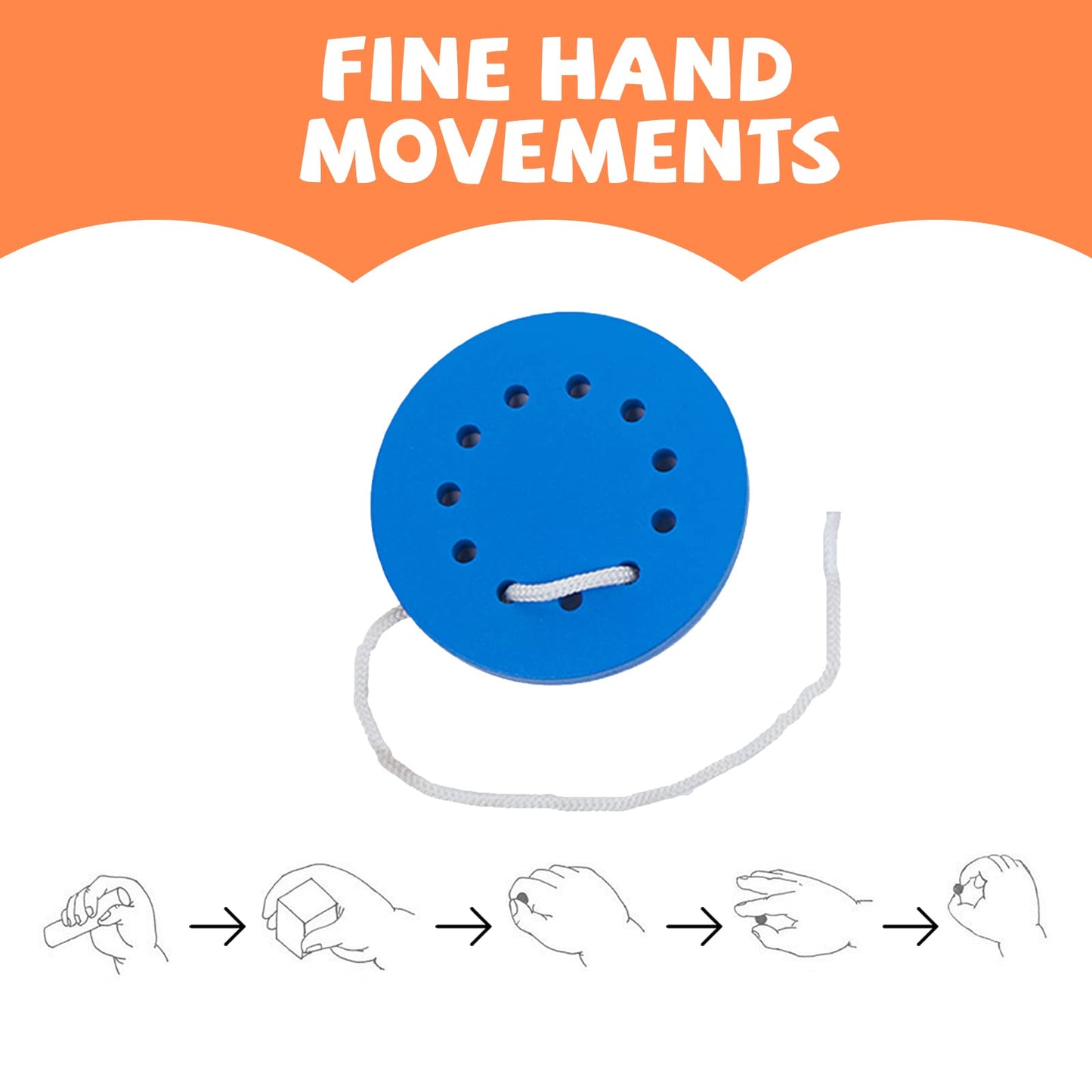 Wooden Toddler Beads And String Lacing Toy Set With Tray - Educational Threading Game For Fine Motor Skills Development - Lacing