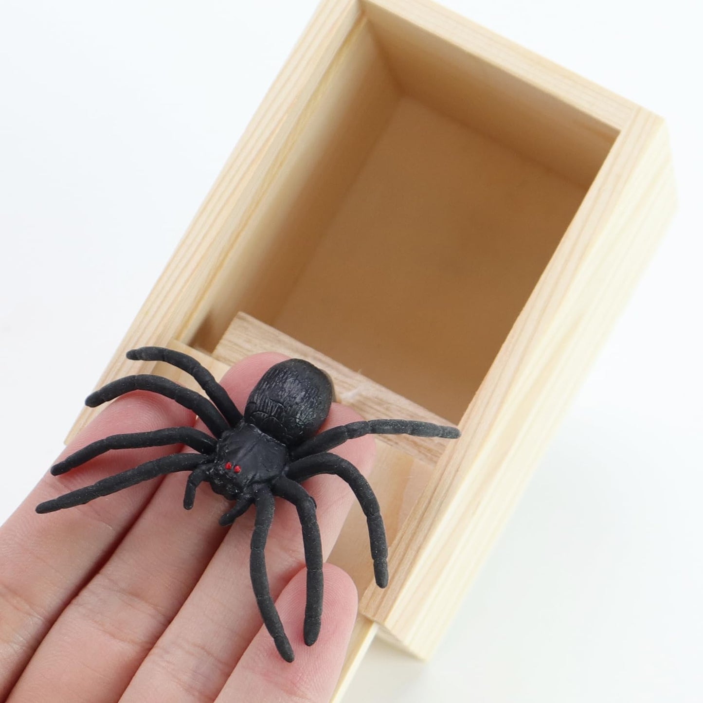 Funny Spider Prank Box Toys - Saint Valentine White Elephant Gifts Cute Humor Wooden Box,Birthday Surprise Giving Stuff,Popping