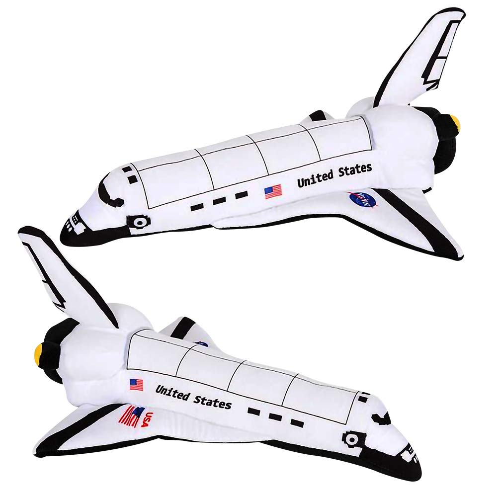 Artcreativity Stuffed Space Shuttle - 14' Soft Cuddly Astronaut Toy For Kids, Easter Basket Stuffer, Birthday Gift