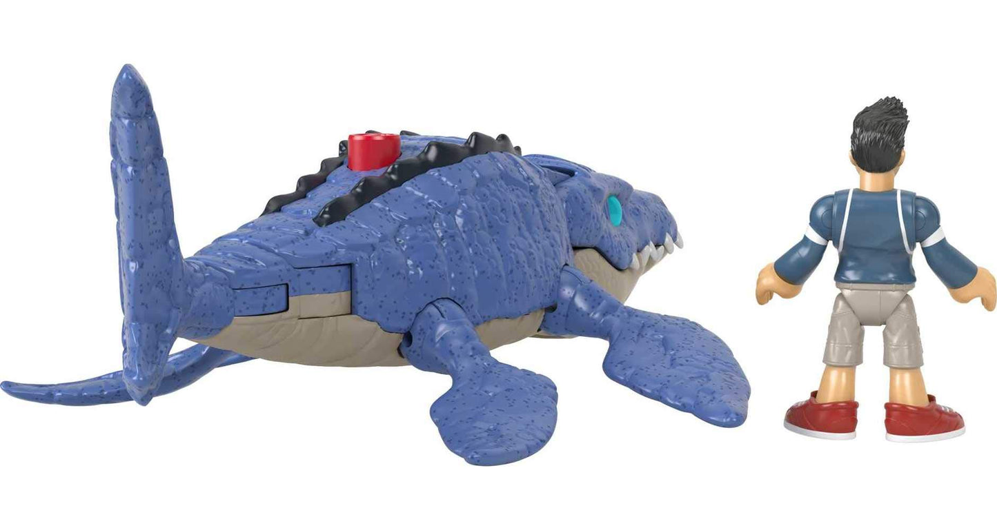 Fisher-Price Imaginext Jurassic World Mosasaurus & Kenji Figure Set, 40 Pieces, Multicolor, Ages 3+