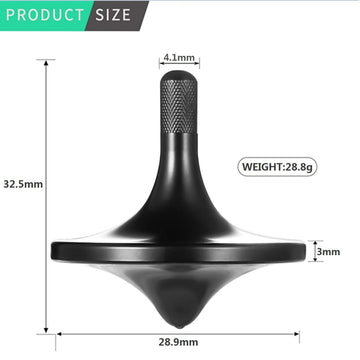 CHEETOP Stainless Steel Spinning Top enhanced Exquisite Perfect Balance Well Made Metal Desk EDC Little Fidget Toy Spin Long Time Over 6 Minutes Great Value (Black Medium Diameter 29mm)