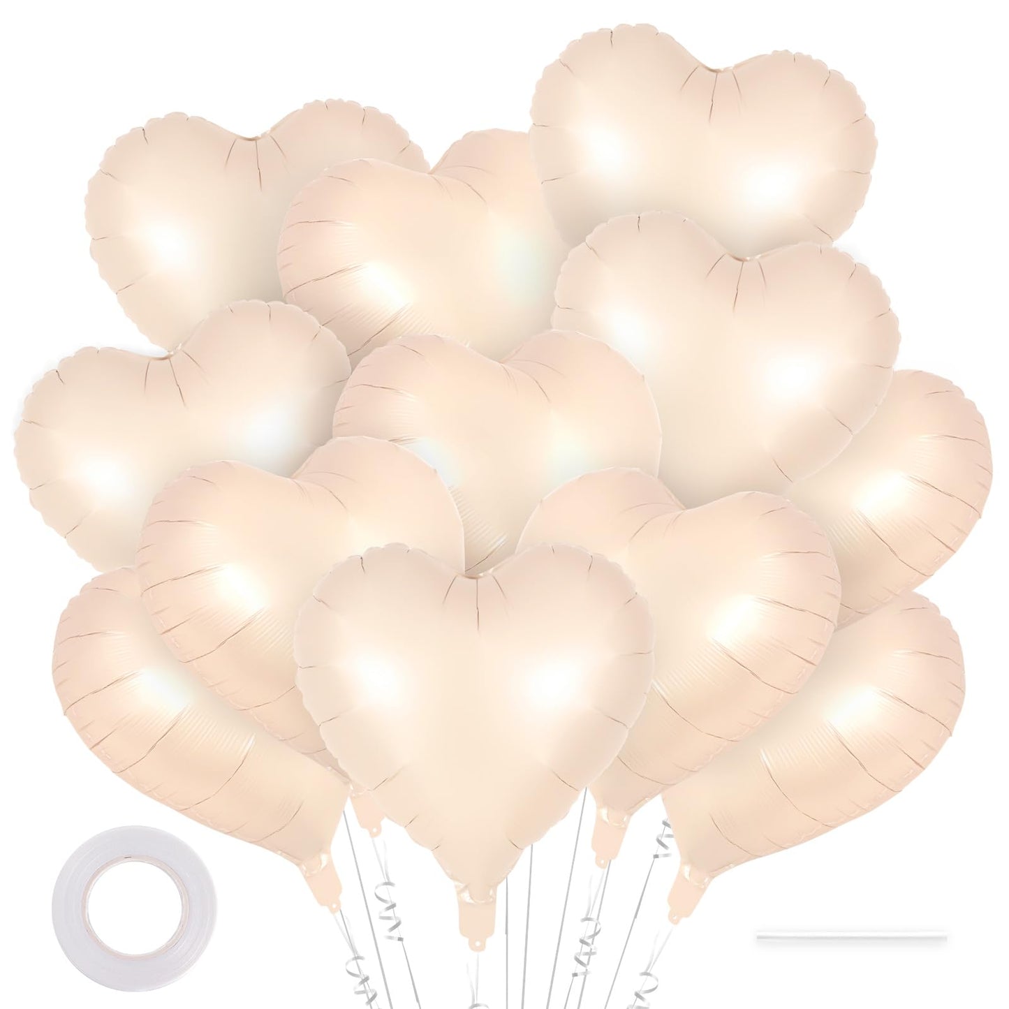12 Pcs Heart Balloons,18 Inch Heart Shape Foil Balloons Love Balloons Valentine Balloons For Birthday Party Wedding Engagement P