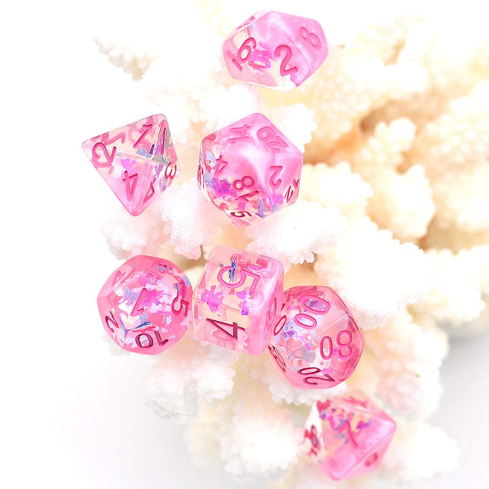 UDIXI Polyhedral DND Dice Set, D&D Dice Pink Dice Compatible Dungeons and Dragons Role Playing Game,MTG,Pathfinder,Board Games,