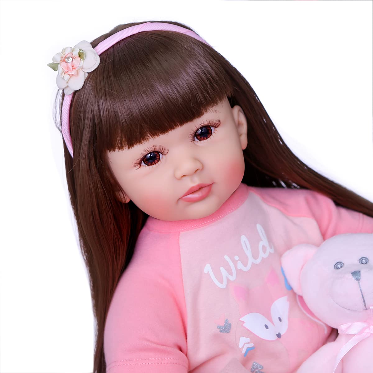 3 Piece Set Reborn Baby Girl Doll Clothes 22 Inch Newborn Outfits Accesories Orange Fox For 22-24 Inch Reborn Doll Clothes