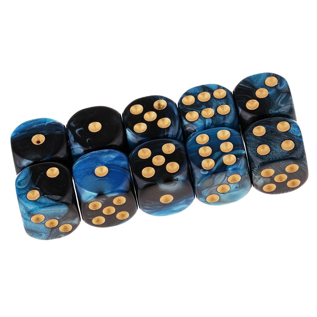 Yiotfandoll 20PCS Polyhedral Dice D6 Dice 16mm Acrylic 6 Sided Dice Game Dice for RPG MTG DND Dice Table Games (Blue Black and R