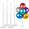 Voircoloria Balloon Stand Kits - 4 Sets with Base for Graduation, Birthday, Baby Shower, Gender Reveal - Red, Blue, Purple, Pink, Green