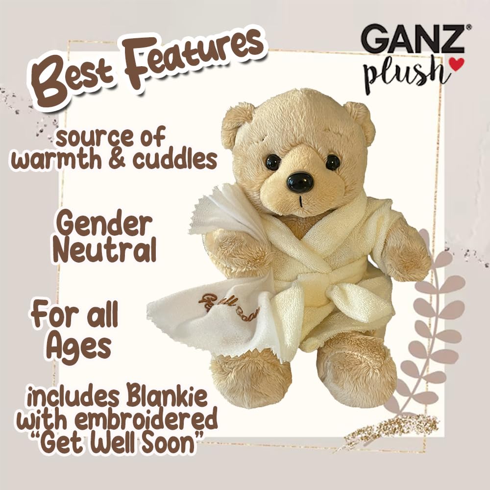 Tonsillectomy Gift Get Well Soon Teddy Bear With Goodbye Tonsils Children'S Book Gift Set, Kids Tonsillectomy Recovery - White Robe