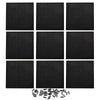 Feleph 9pcs Black Brick Plates 16x16 with Holes & Pins - T167, Plastic, Compatible with Major Base Plates